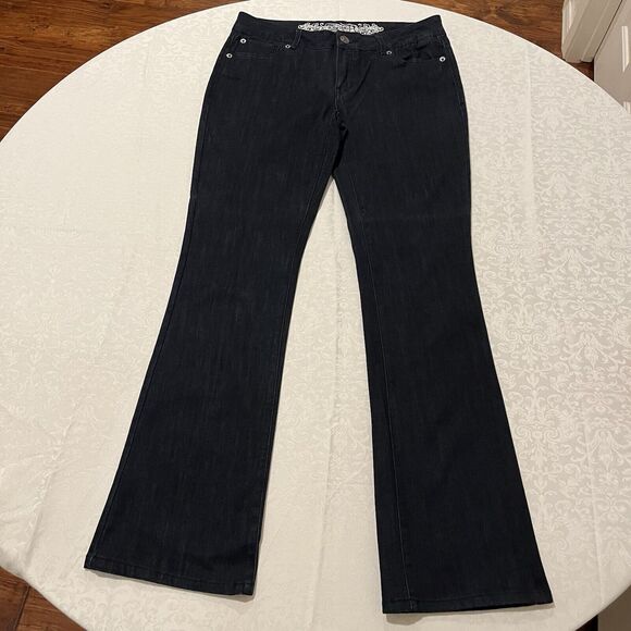 Express Denim - Express Bootcut Jeans Women's 6 Low Rise Denim 30x30 Dark Wash Stretch